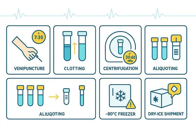 Pre-analytical workflow for serum/plasma cardiovascular biomarker assays from collection to shipping