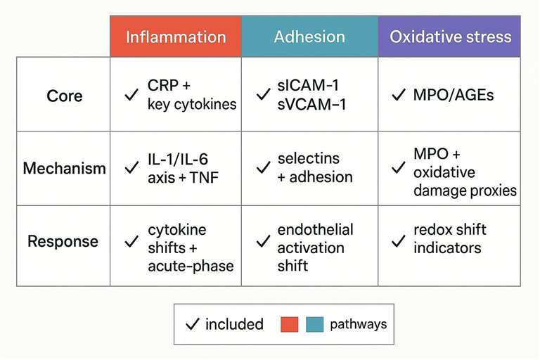 Visual panel builder grid for cardiovascular biomarker panel design